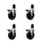 Service Caster 5'' Soft Rubber Swivel 1-3/4'' Expanding Stem Caster Set with Brake, 4PK SCC-EX20S514-SRS-PLB-134-4 - alternate 1